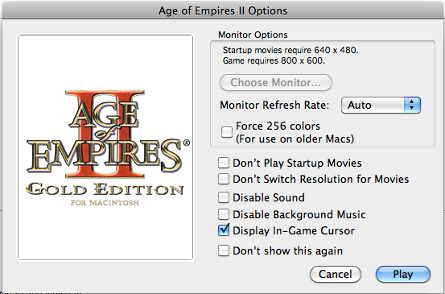 Age of Empires II Options