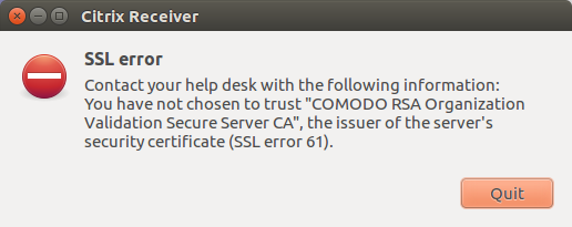 SSL Error Message